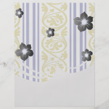 stripes and damask mustard yellow purple full color flyer