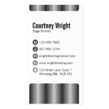 Stripes and Icons - Black Business Cards