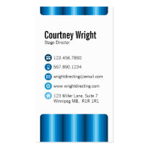 Stripes and Icons - Blue Business Card Template
