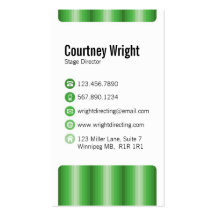Stripes and Icons - Green Business Card Templates
