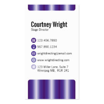 Stripes and Icons - Purple Business Card Template