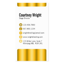 Stripes and Icons - Yellow Business Card Templates