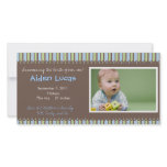 Stripes Baby Boy Birth Announcement Photo Cards
