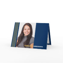 Stripes blue graduation multi photo announcement