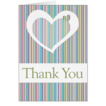 Stripes & Heart Thank You Cards