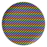 Stripes in Black and Rainbow Colors. plates