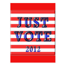 Stripes Just Vote 2012 Post Card