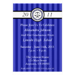 Stripes Law School Graduation Invitations (Blue)