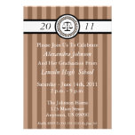 Stripes Law School Graduation Invitations (Brown)