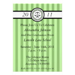 Stripes Law School Graduation Invitations (Green)