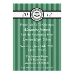 Stripes Law School Graduation Invitations (Green)