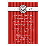 Stripes Law School Graduation Invitations (Maroon)