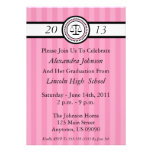 Stripes Law School Graduation Invitations (Pink)