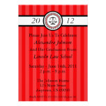 Stripes Law School Graduation Invitations (Red)
