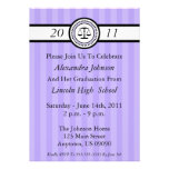 Stripes Law School Graduation Invitations (Violet)