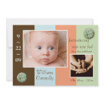 Stripes 'N Plaid Birth Announcement invitations