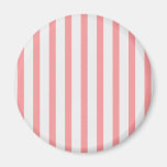 Stripes Pink & White Fridge Magnet