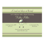 Stripes & Stroller Green • Baby Shower Invitation Post Card