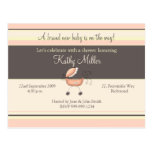Stripes & Stroller Pink • Baby Shower Invitation Post Card