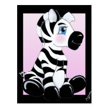 Stripes the Baby Zebra Postcard