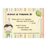 Stripey Birthday Boy's Invite