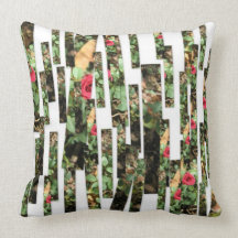 Strips of Florals Throw Pillow
