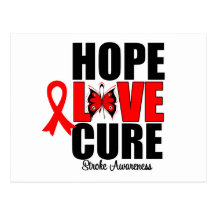 Stroke Awareness Hope Love Cure Postcards