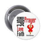 Stroke Awareness Hope Love Faith Prayer Cross Pin