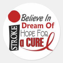 Stroke BELIEVE DREAM HOPE Round Sticker