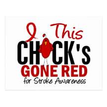 Stroke Chick Gone Red Post Card