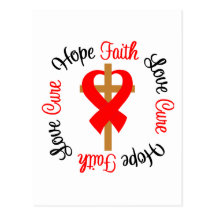 Stroke Faith Hope Love Cross Post Cards