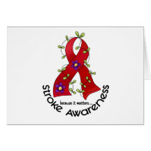 Stroke FLOWER RIBBON 1 Greeting Cards