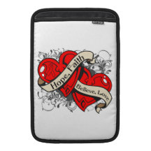 Stroke Hope Faith Dual Hearts MacBook Sleeve