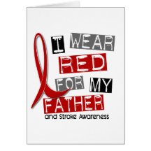 Stroke I WEAR RED FOR MY FATHER 37 Greeting Card