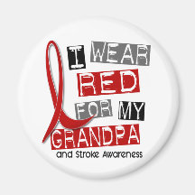 Stroke I WEAR RED FOR MY GRANDPA 37 Magnet