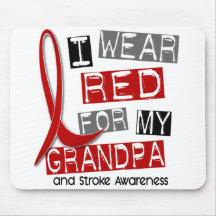 Stroke I WEAR RED FOR MY GRANDPA 37 Mousepads