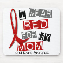 Stroke I WEAR RED FOR MY MOM 37 Mousepad