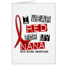 Stroke I WEAR RED FOR MY NANA 37 Greeting Card