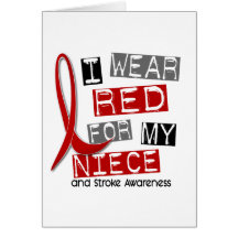Stroke I WEAR RED FOR MY NIECE 45 Greeting Cards