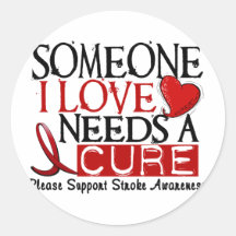 Stroke NEEDS A CURE 1 Stickers