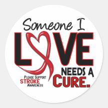 Stroke NEEDS A CURE 2 Round Stickers