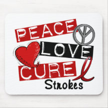 Stroke PEACE LOVE CURE 1 Mouse Pads