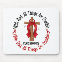 Stroke WITH GOD CROSS 1 Mousepads