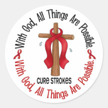 Stroke WITH GOD CROSS 1 Stickers