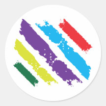 Strokes of Brush Round Sticker