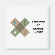 Strokes Of Genius Inside (Golf Cross Pattern) Refrigerator Magnets