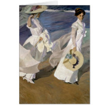 Strolling along the Seashore, 1909 Greeting Cards
