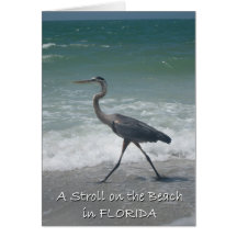 Strolling Blue Heron Card