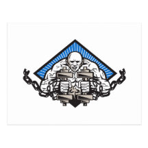 Strongman With Dumbbell In Chains Postcard