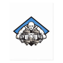 Strongman With Dumbbell In Chains Postcards